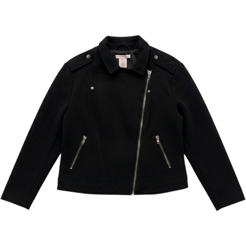 Philosophy Republic Clothing Black Moto Jacket XL Asymmetrical Zip Faux Suede